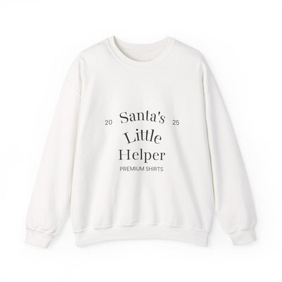 Santa's Little Helper Crewneck Sweatshirt - Unisex, perfect for cozy holiday outings, featuring embroidered details. Holiday Crewneck sweatshirt.